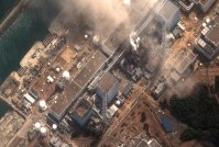 Photo depicting of nuclear reactor units at the Fukushima 